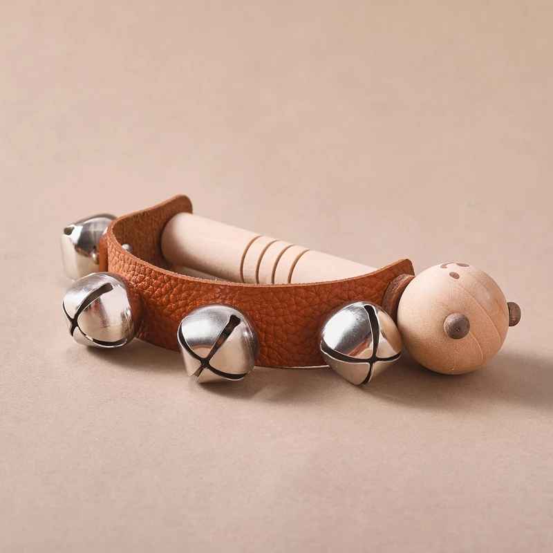 Trämusikinstrument för Barn – Montessori-inspirerade Leksaker med Skallra, Klockor, Trumma och Xylofon