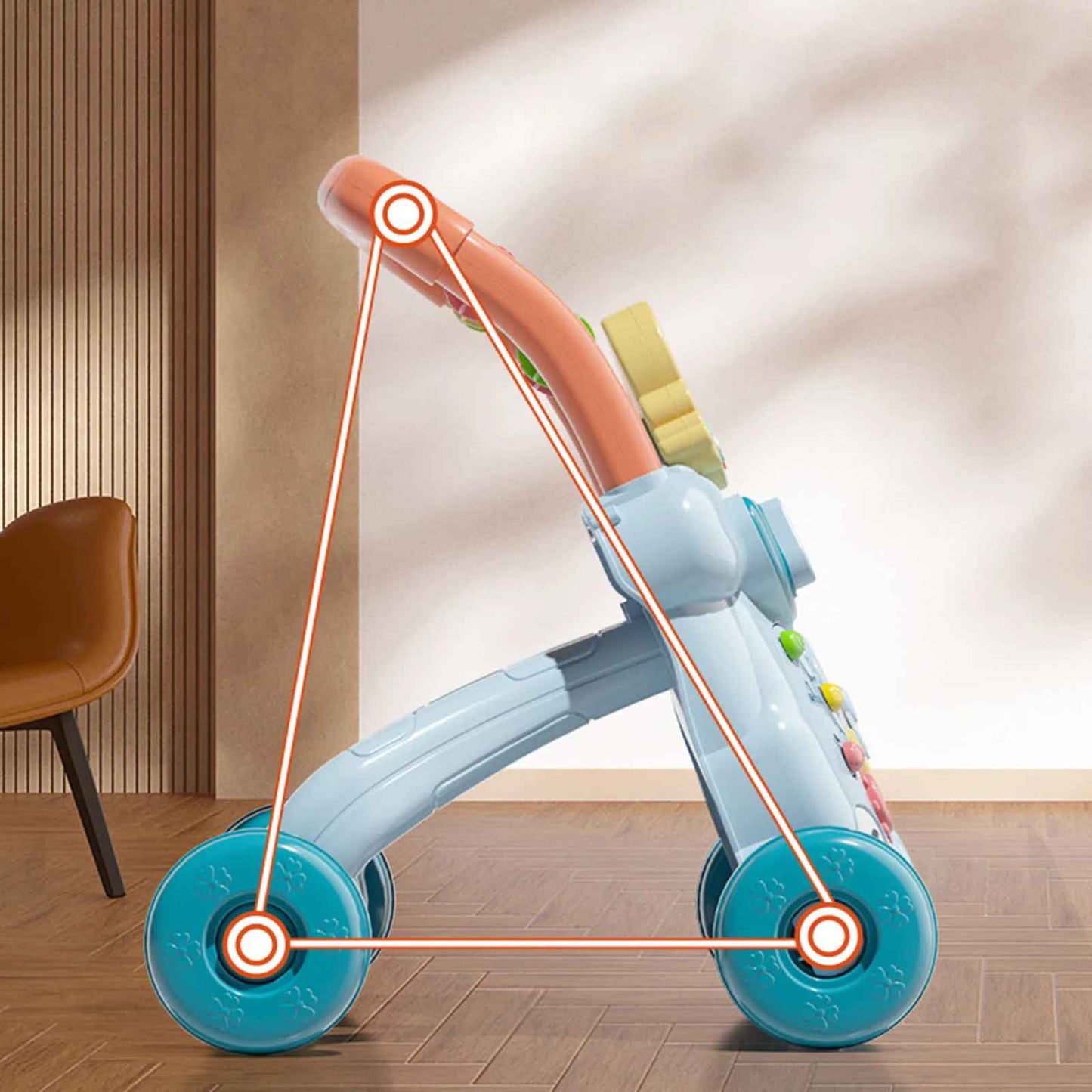 Baby Walker 2-i-1 – Gåstol & Aktivitetsleksak för Barn