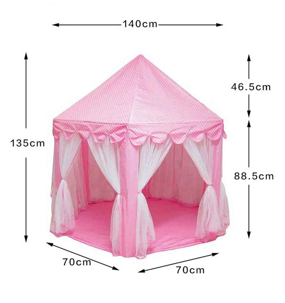 Prinsesslekhus / Lektält för Barn – 135×135 cm