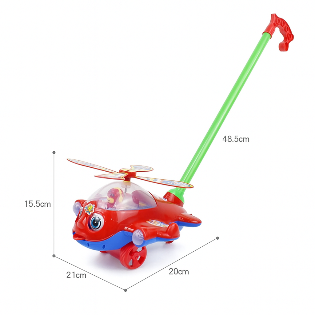 Leksaksflygplan med Hjul & Handtag – Färgglad Utomhusleksak för Barn (4–12 år)