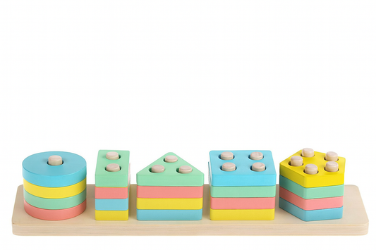 Träleksak för sortering och stapling