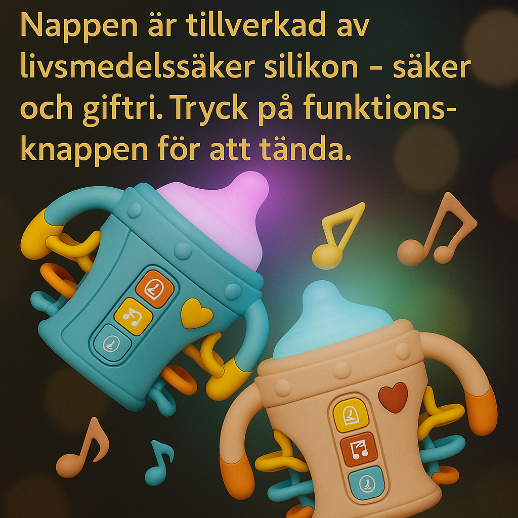 Nappflaska 3-i-1 med musik och belysning