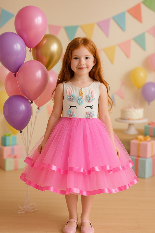 Unicorn Klänning för Barn – Ljuslila Prinsessdröm