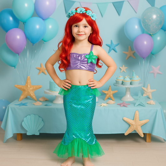 Sjöjungfru Maskeraddräkt – Mermaid Set