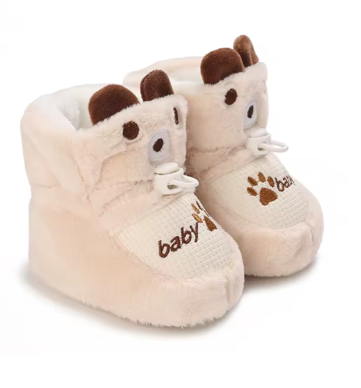 Vintertofflor för Bebis med Djurmotiv – Mjuka Första Steg Skor med Halkskydd