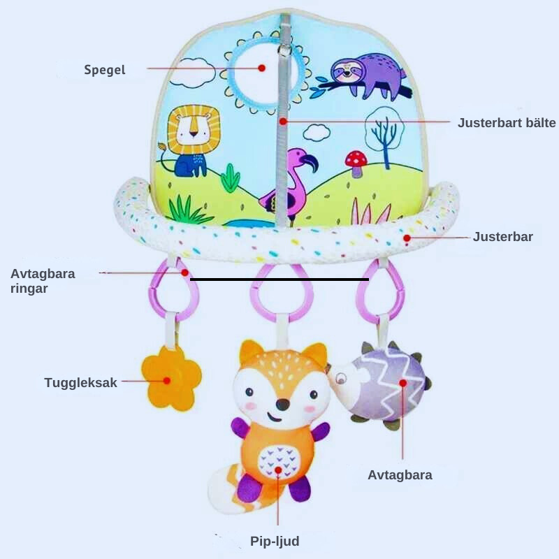 Babyleksak för Bilbarnstol | Aktivitetsbåge med Skallra