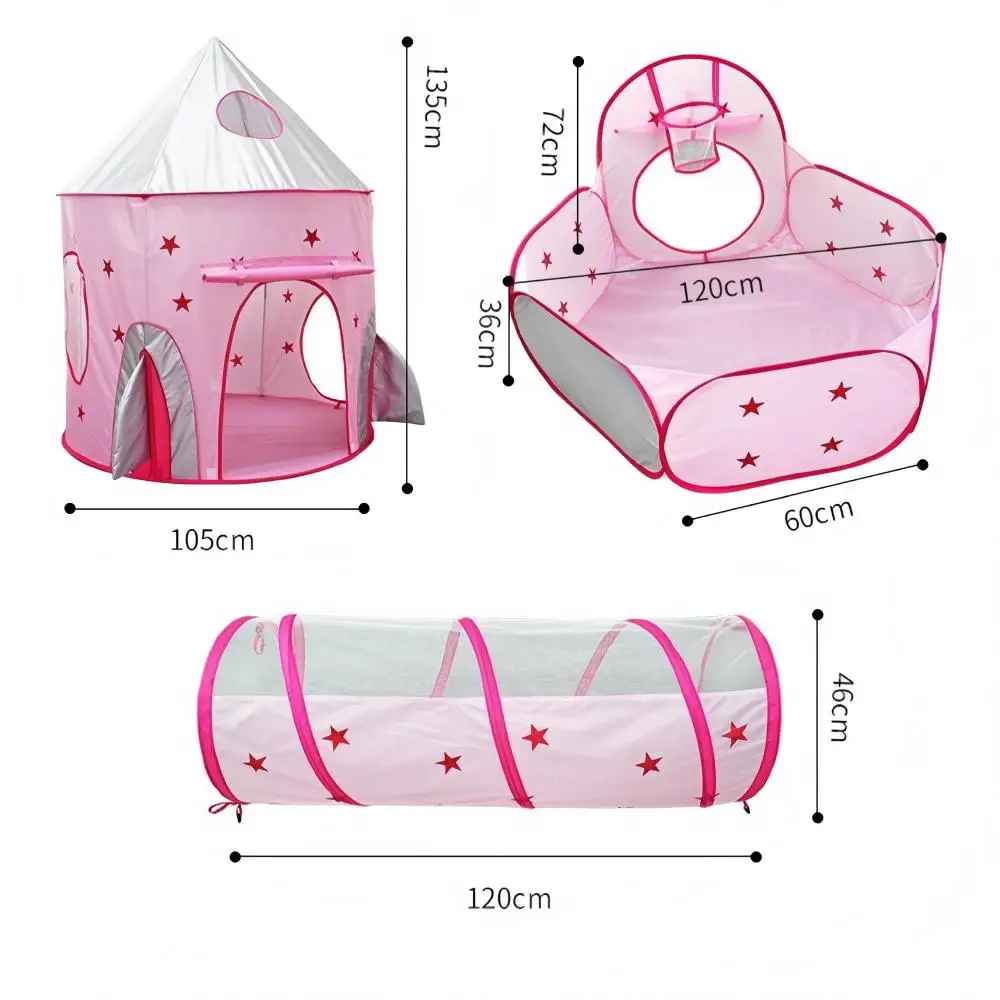Rymdtält för barn med tunnel