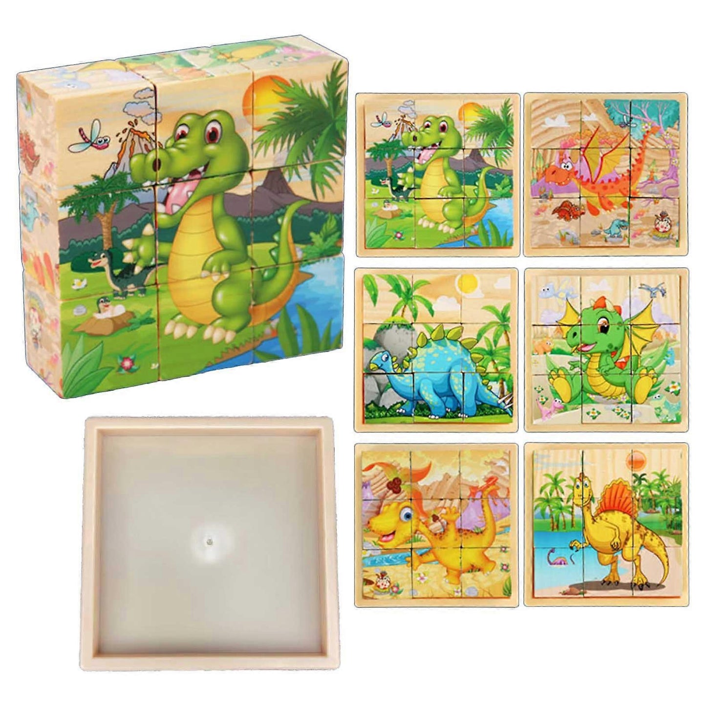 3D-träpussel för barn – 6 i 1