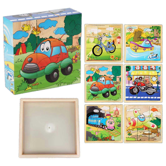 3D-träpussel för barn – 6 i 1