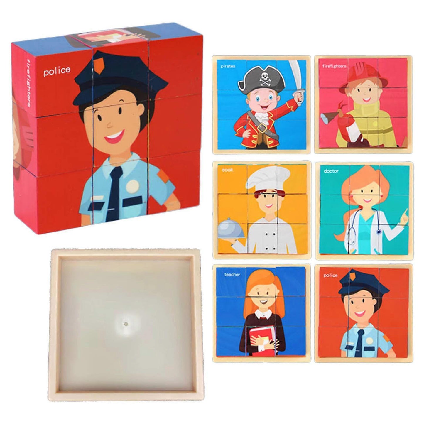 3D-träpussel för barn – 6 i 1