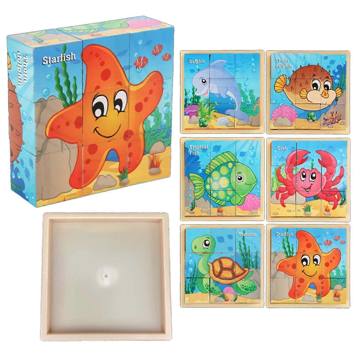 3D-träpussel för barn – 6 i 1