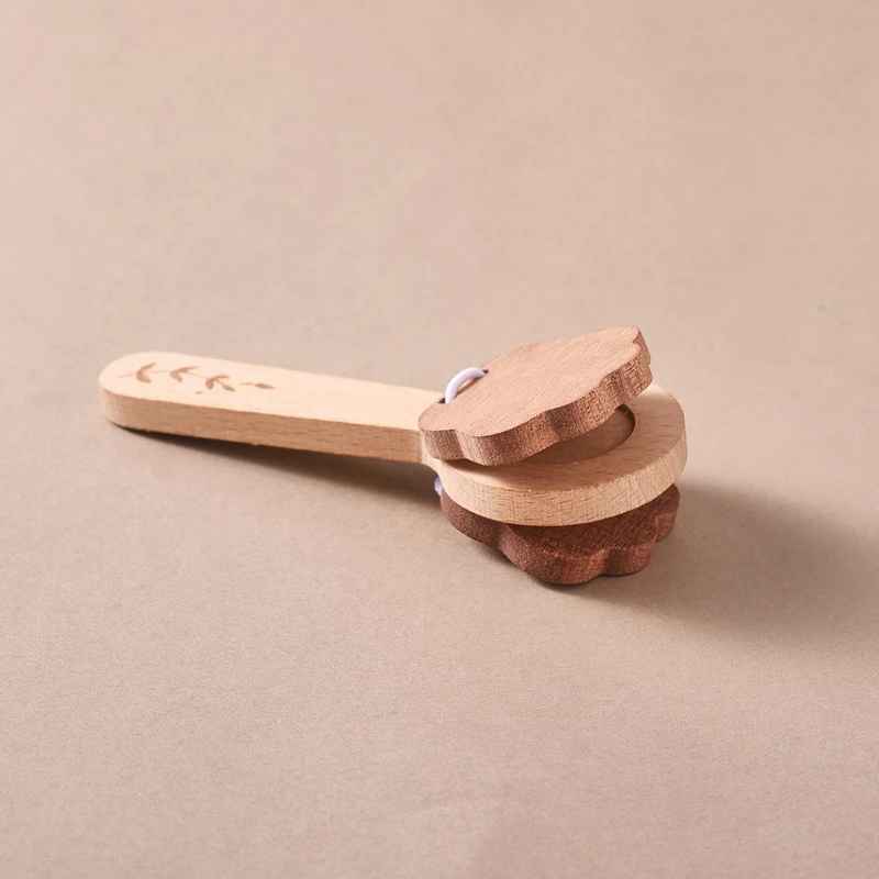 Trämusikinstrument för Barn – Montessori-inspirerade Leksaker med Skallra, Klockor, Trumma och Xylofon