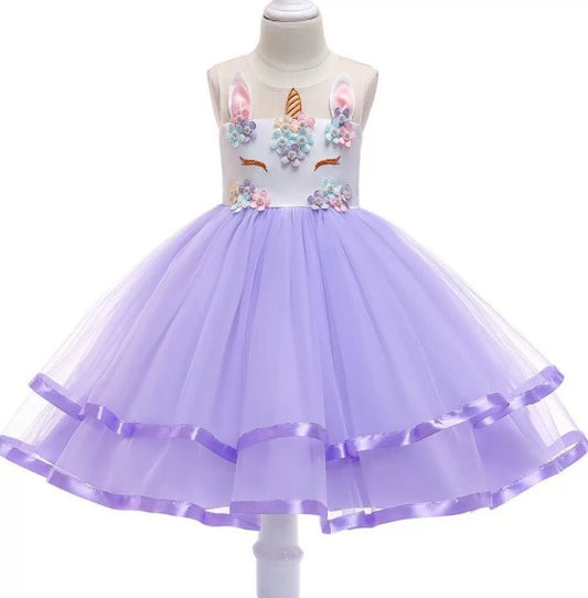 Unicorn Klänning för Barn – Ljuslila Prinsessdröm