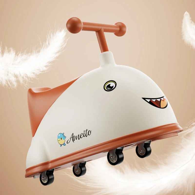 Delfinformad gåbil för små barn – med ljud, ljus och tyst glid