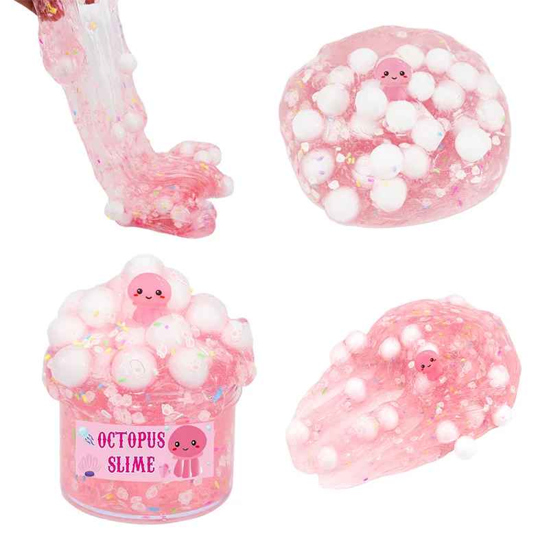 Transparent Glittrig Slajm med Jelly Cubes