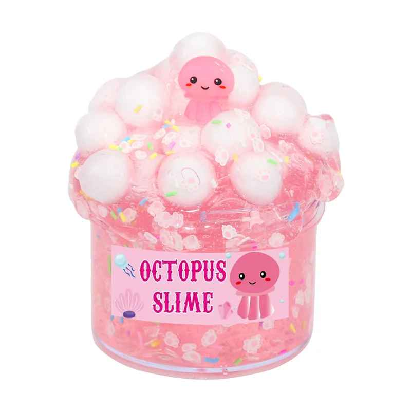 Transparent Glittrig Slajm med Jelly Cubes