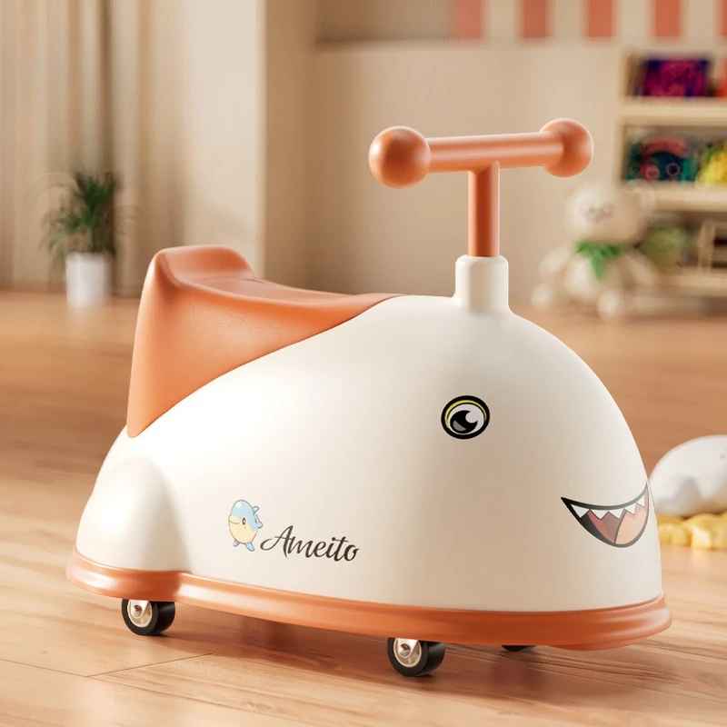 Delfinformad gåbil för små barn – med ljud, ljus och tyst glid