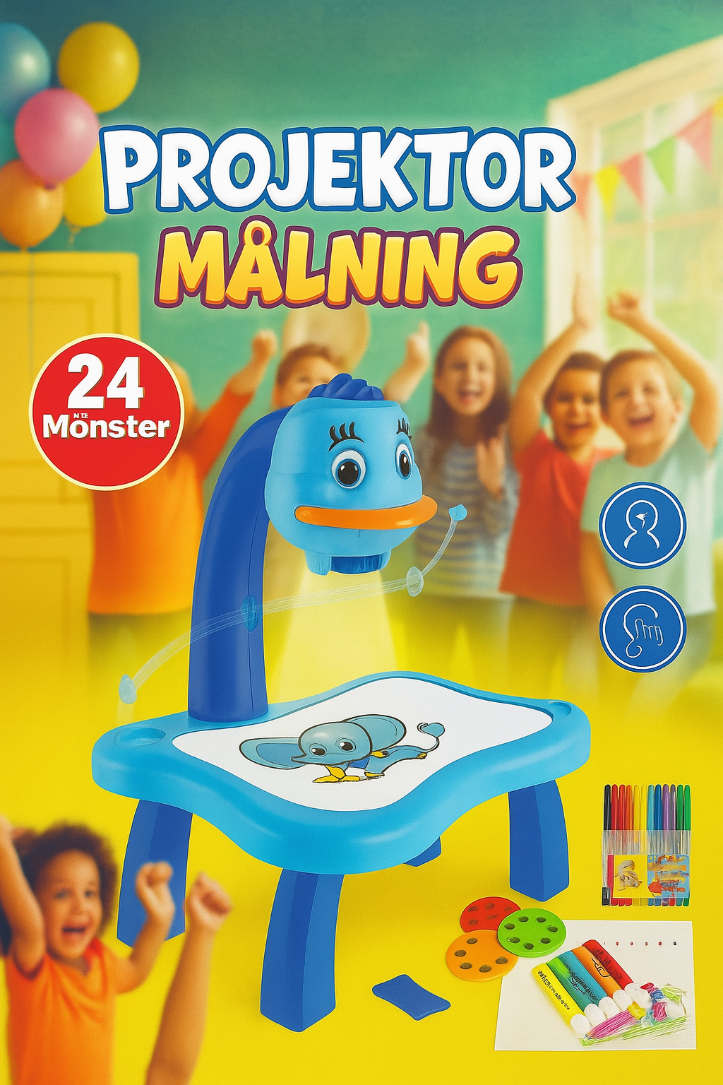 LED Projektor Målarbord för Barn – Kreativt och Lärorikt Målarset