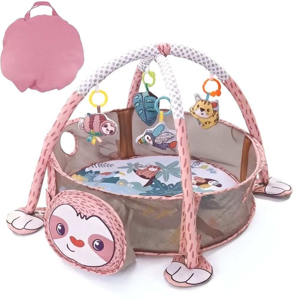 Babygym i mjukt material – lekfull design med djurtema