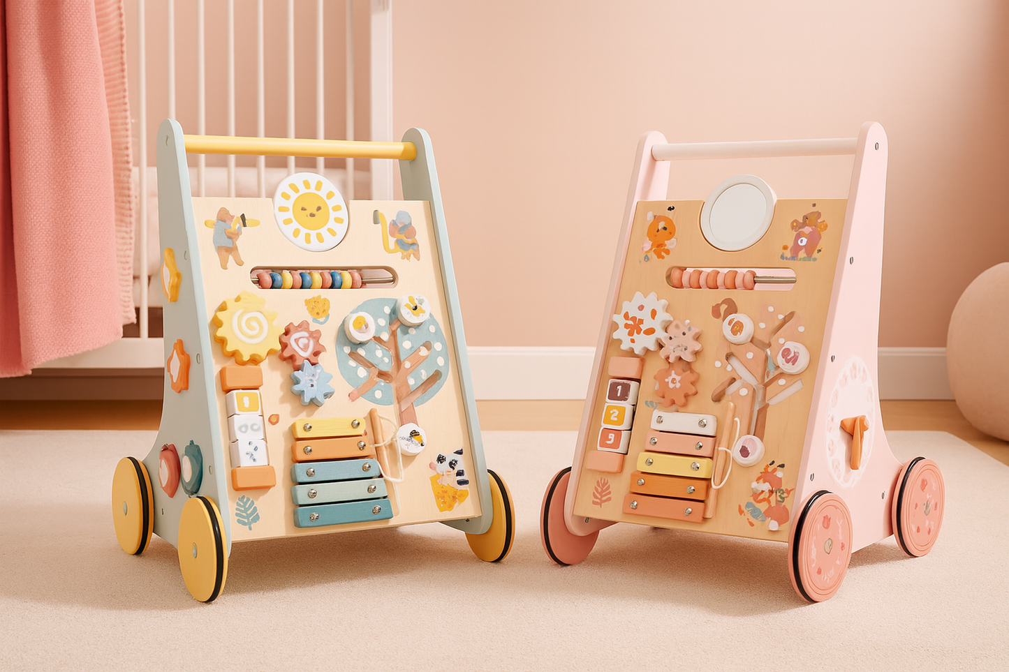 Montessori Baby Walker – Trälek för Utveckling och Balans