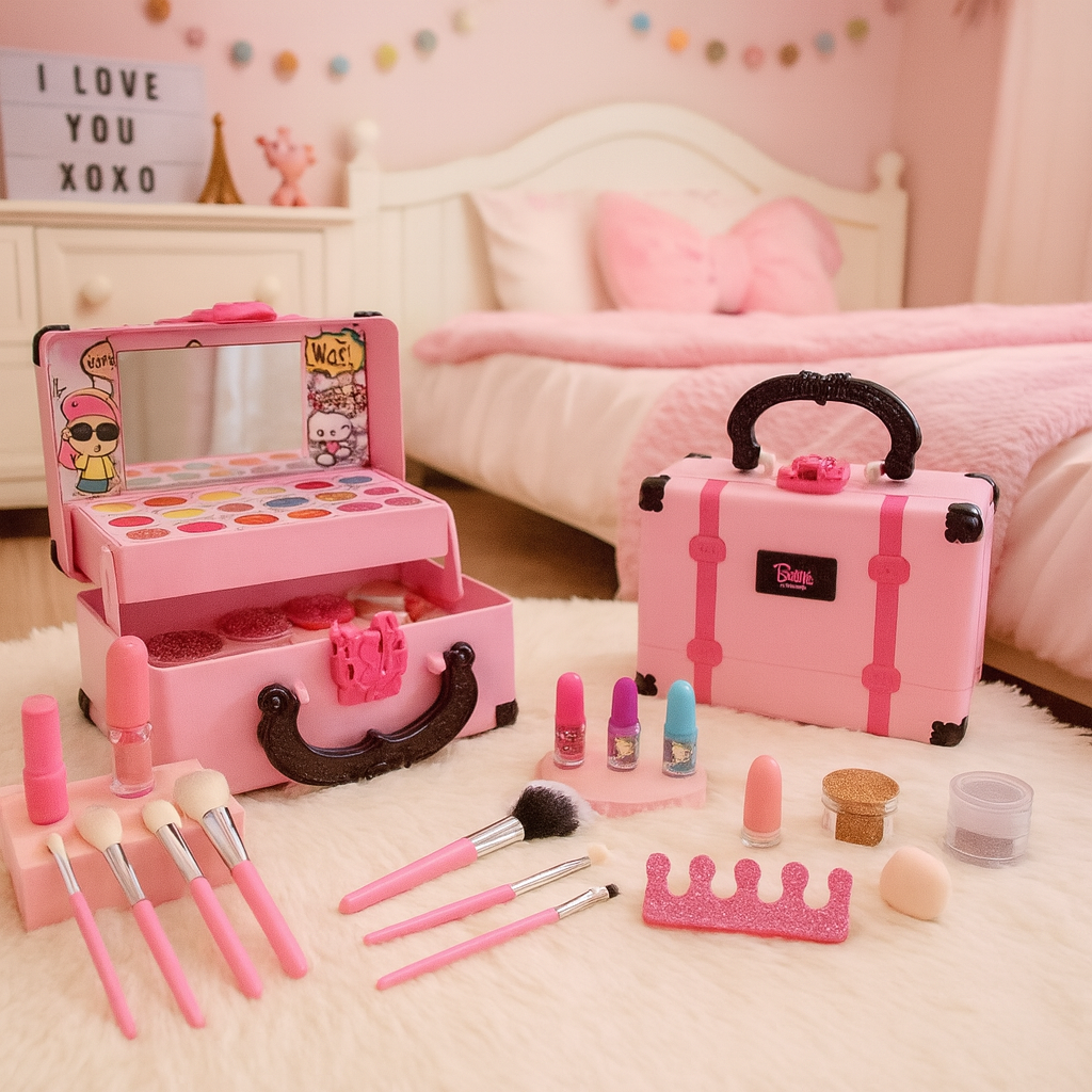 Sminkset för Barn – Prinsesslek med Tvättbart Smink i Väska