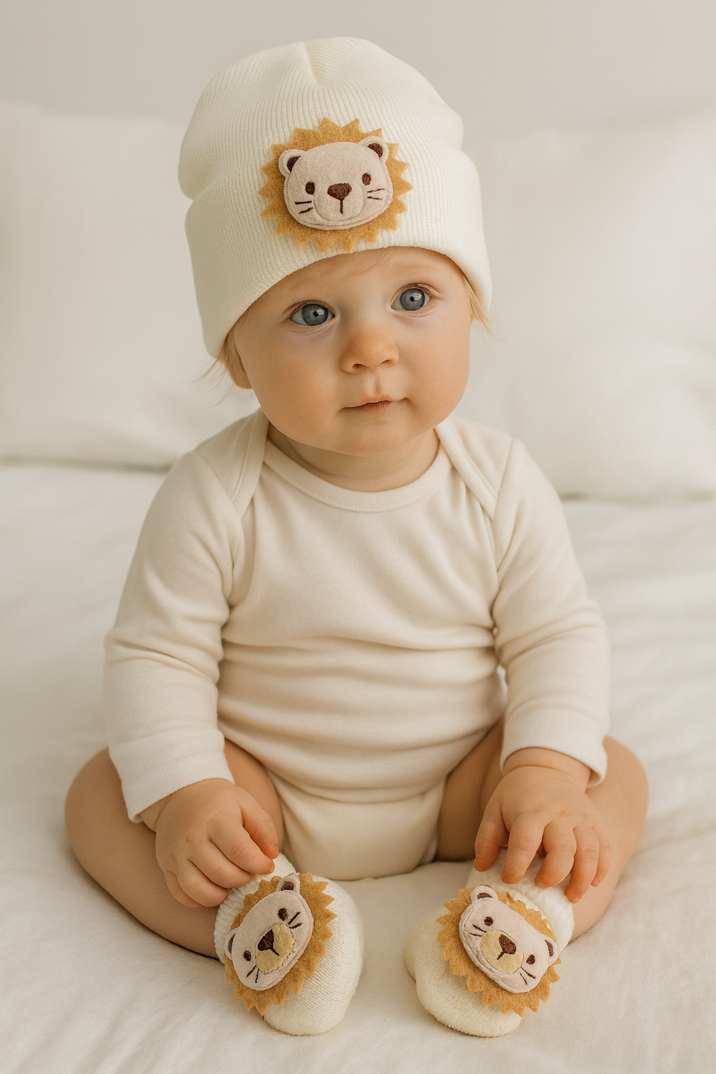 Babyset med Mössa och Strumpor