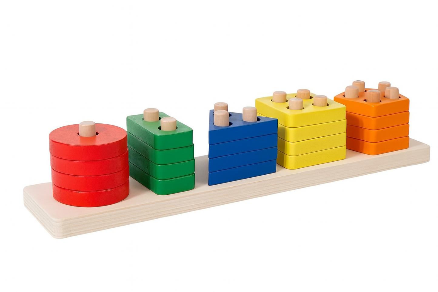 Montessori träleksaker för barn – färg- och formleksak i trä