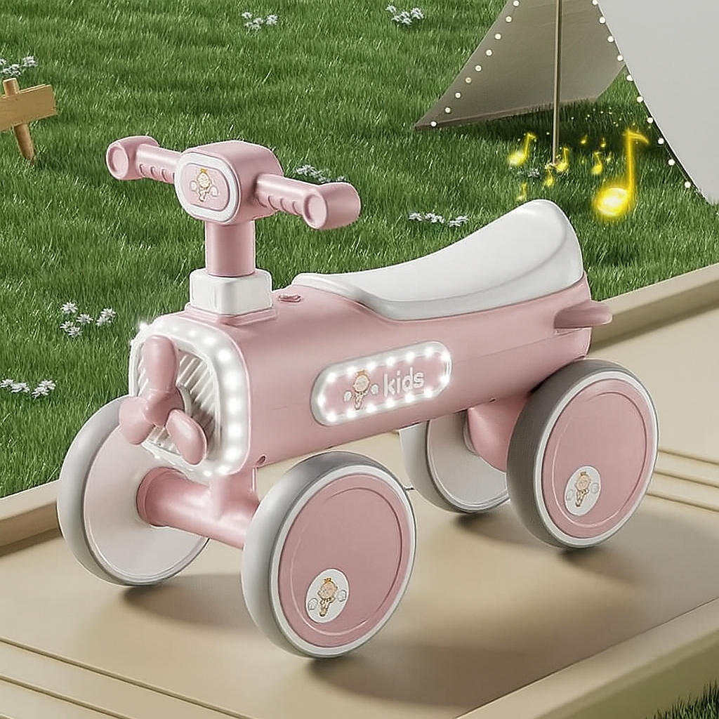 Balansbil för Barn 1+ | Fyrhjulig med Ljus & Musik
