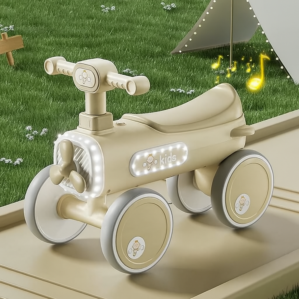 Balansbil för Barn 1+ | Fyrhjulig med Ljus & Musik