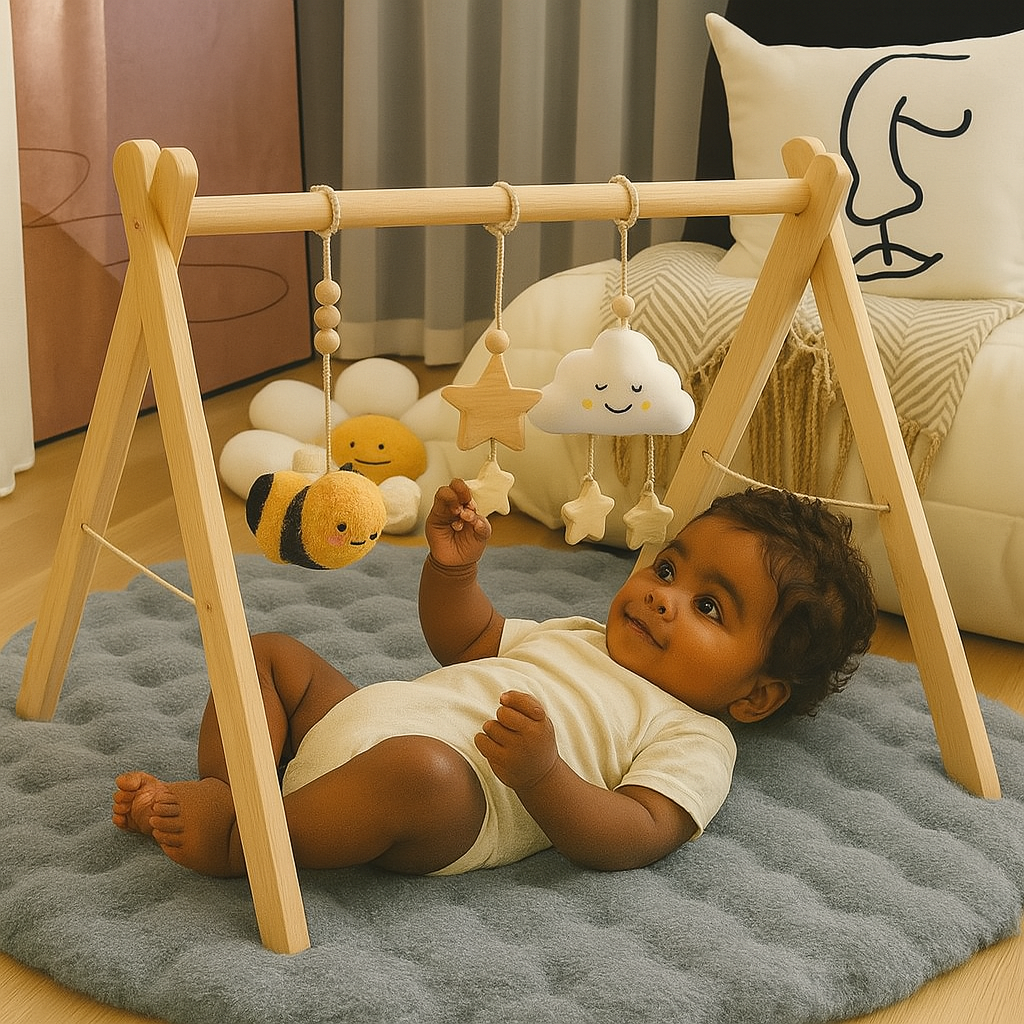 Rund Lekmatta 90x90 cm – Mjuk och Säker för Små Barn