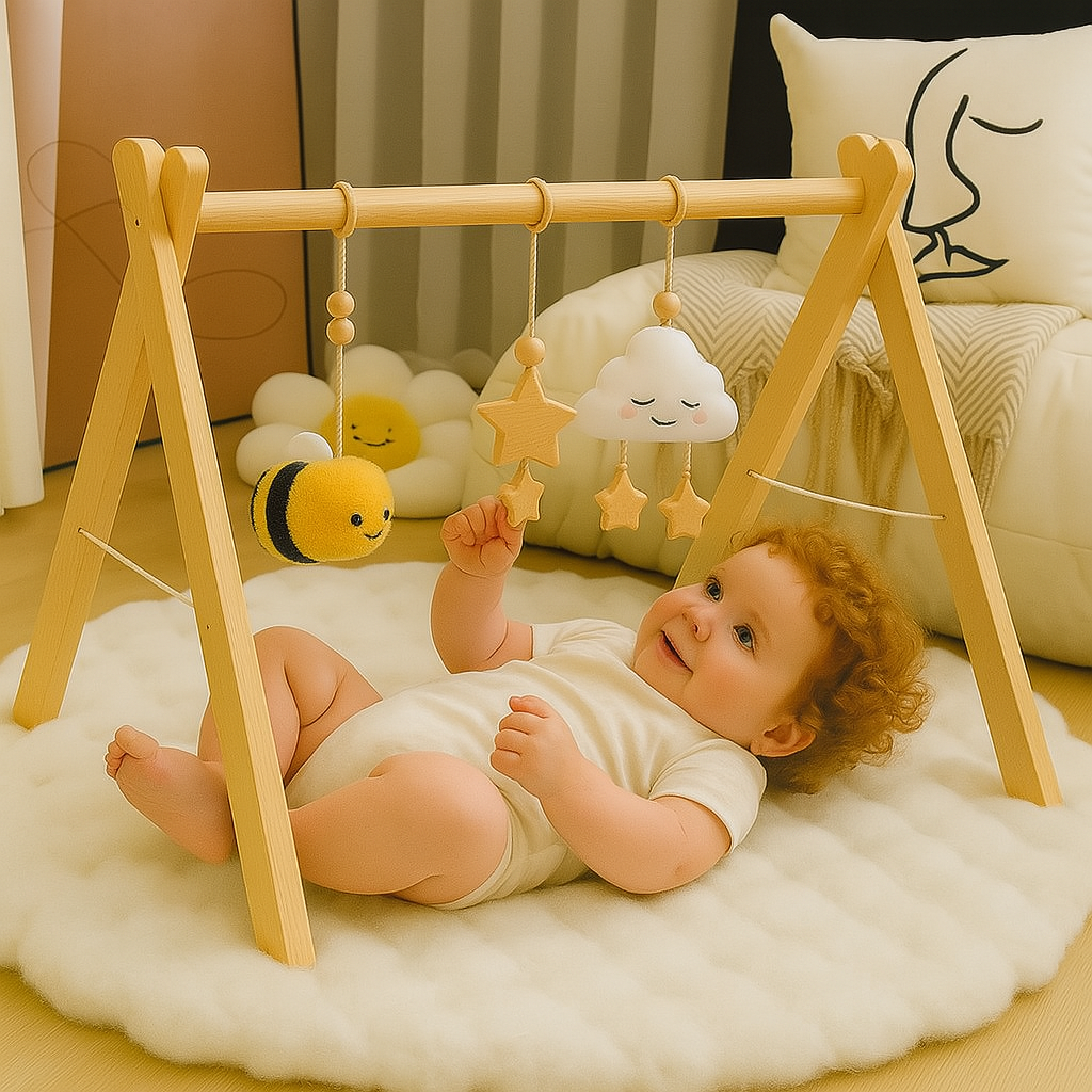 Rund Lekmatta 90x90 cm – Mjuk och Säker för Små Barn