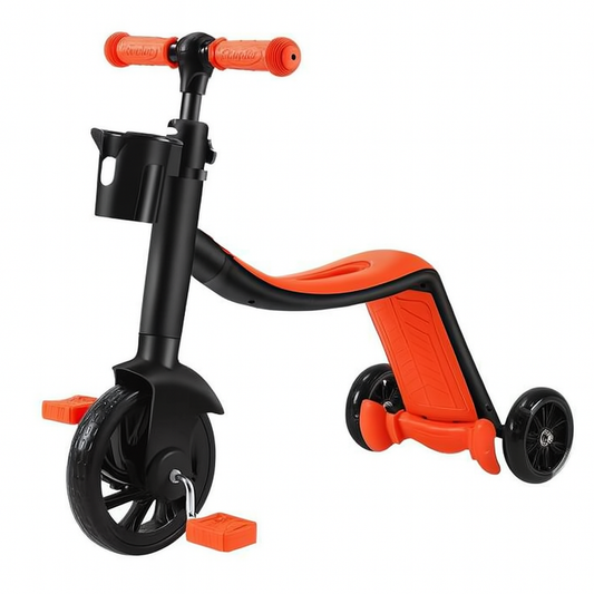 3-i-1 Barnscooter & Trehjuling LED – Fällbar Multifunktionell Balanscykel 2–6 år