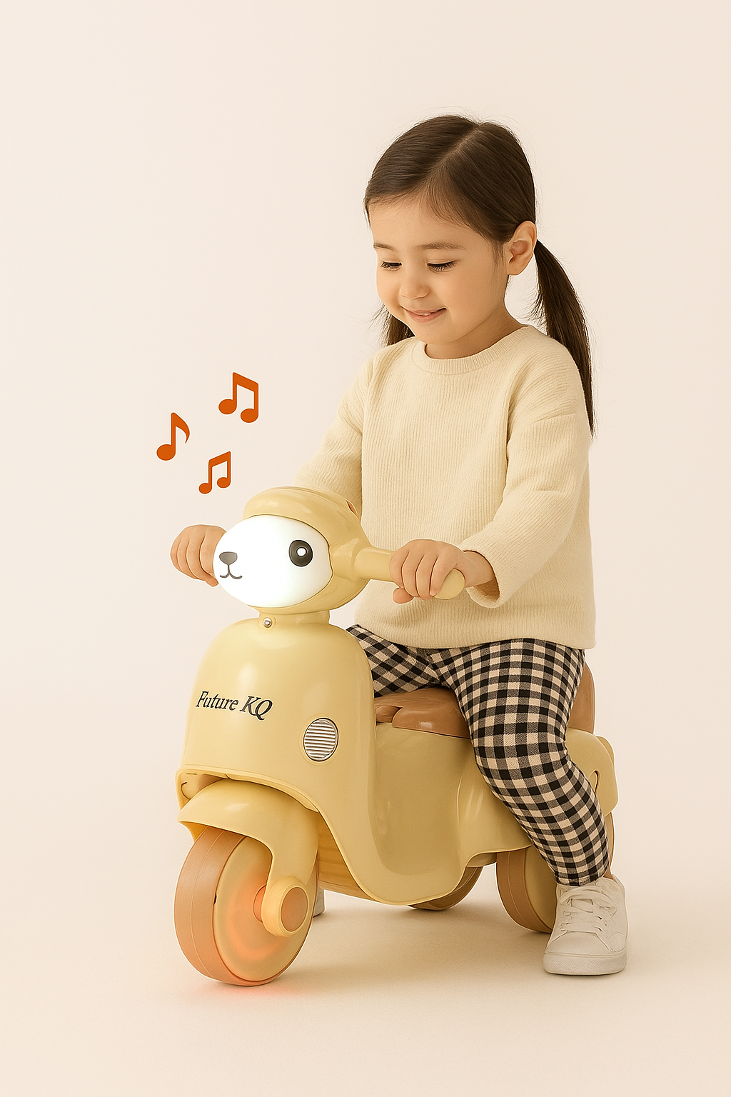 Trehjulig cykel för barn med musik belysning – stabil och lätt att använda