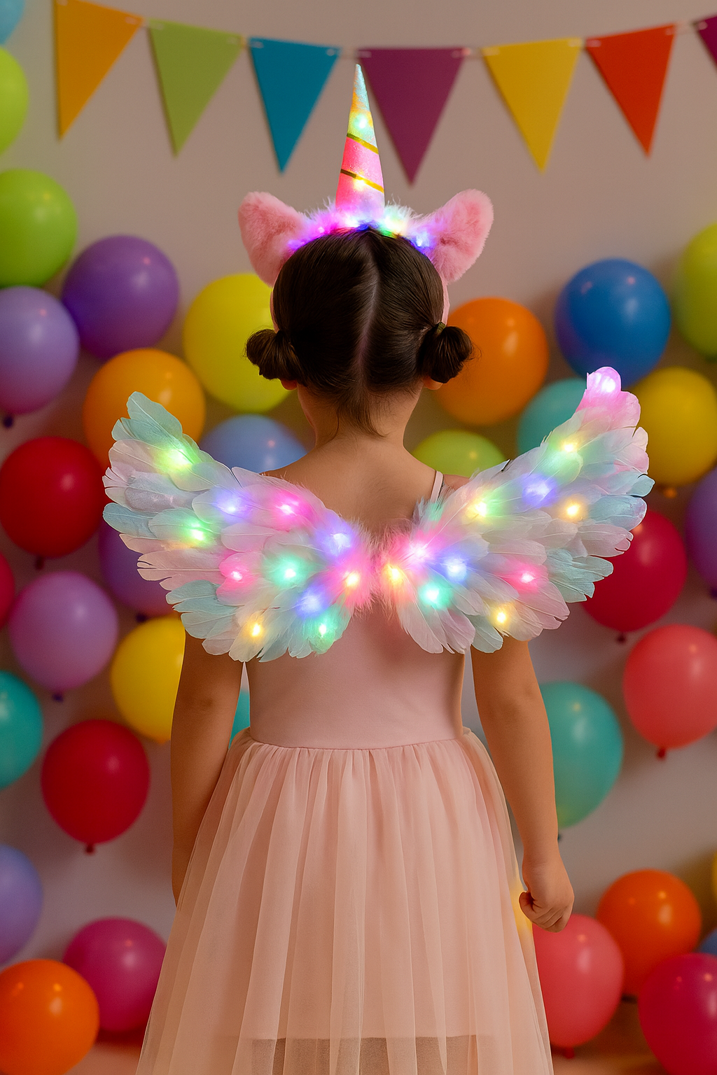 Lysande Fjädervingar, diadem och trollspö för Barn