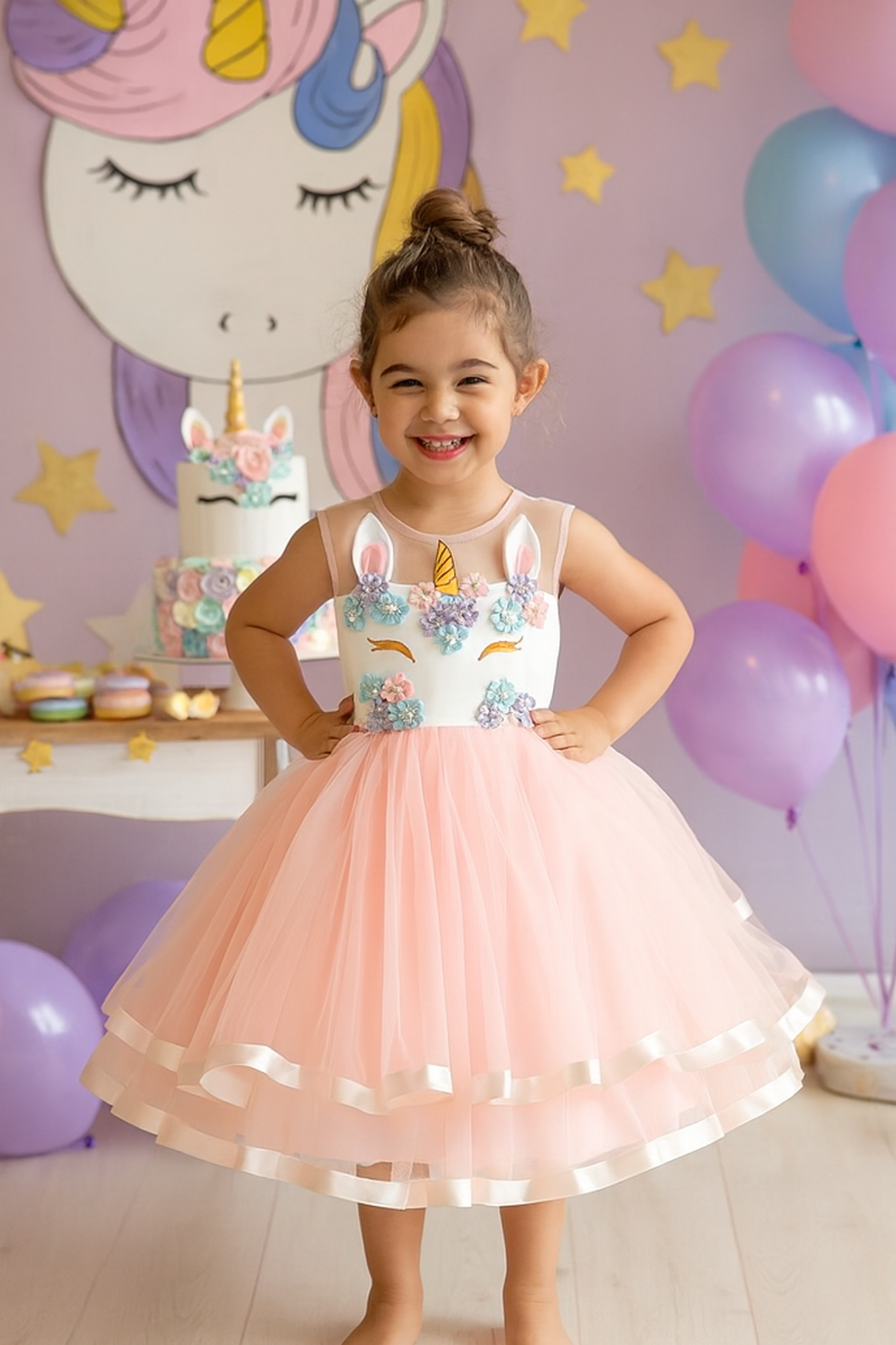 Unicorn Klänning för Barn – Ljuslila Prinsessdröm