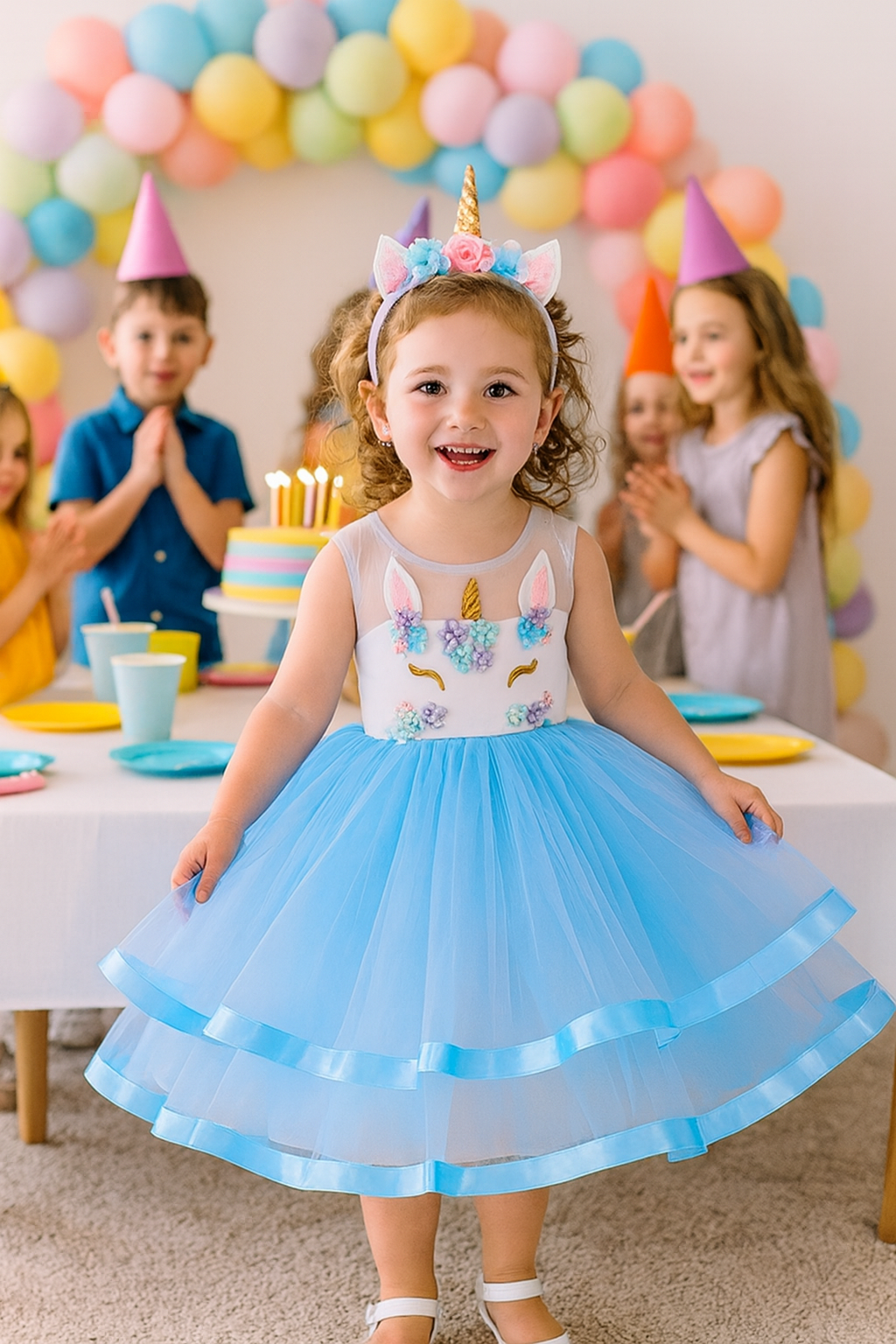 Unicorn Klänning för Barn – Ljuslila Prinsessdröm