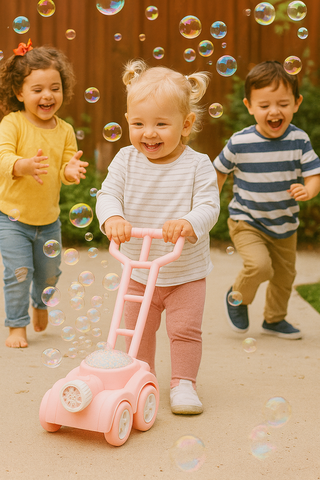 Bubbelmaskin Gräsklippare Trolley för Barn – Elektrisk Bubbelmaskin