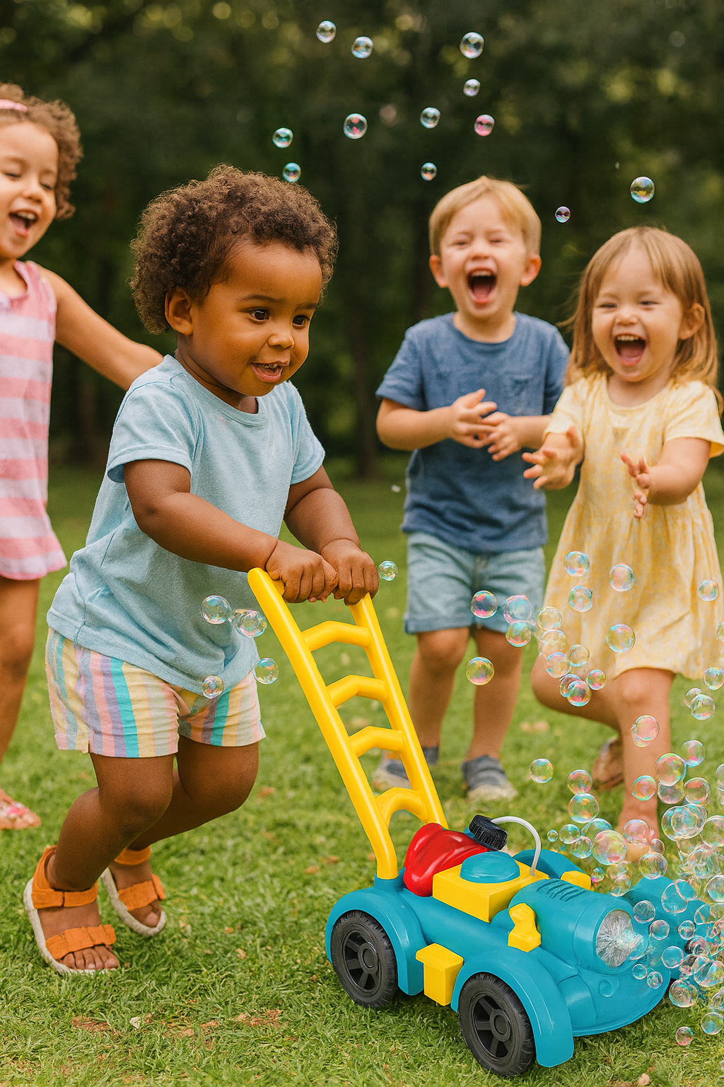 Bubbelmaskin Gräsklippare Trolley för Barn – Elektrisk Bubbelmaskin