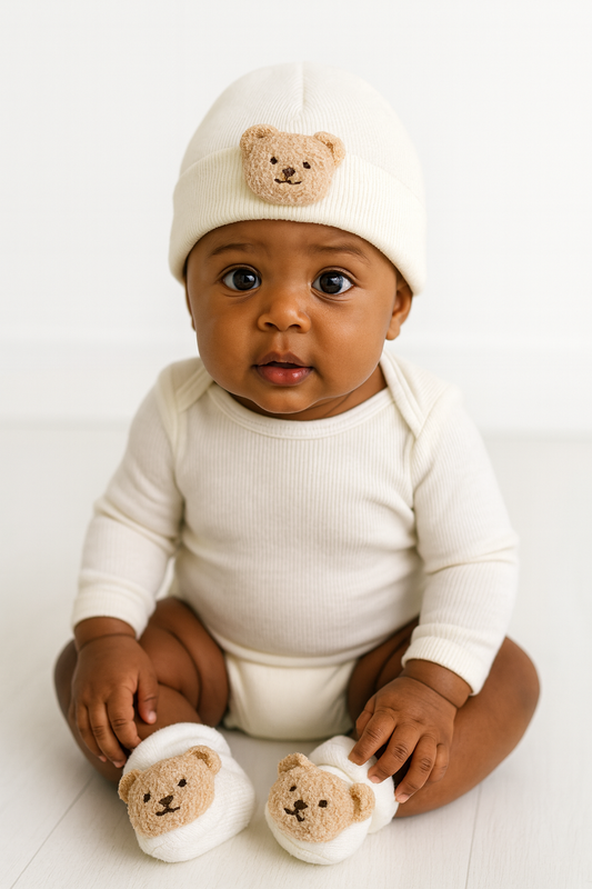 Babyset med Mössa och Strumpor