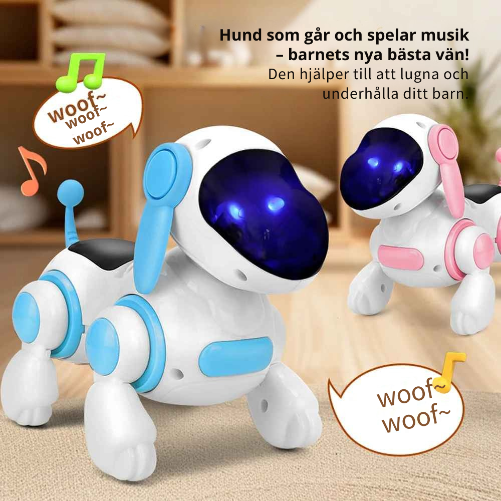 Smart Interaktiv Robothund med Ljus, Ljud och Musik