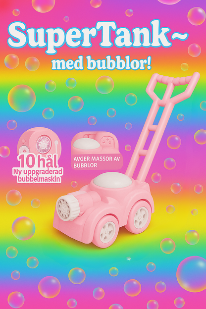 Bubbelmaskin Gräsklippare Trolley för Barn – Elektrisk Bubbelmaskin