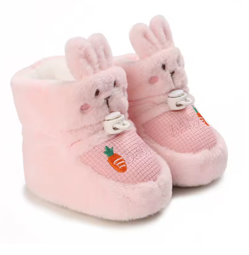 Vintertofflor för Bebis med Djurmotiv – Mjuka Första Steg Skor med Halkskydd