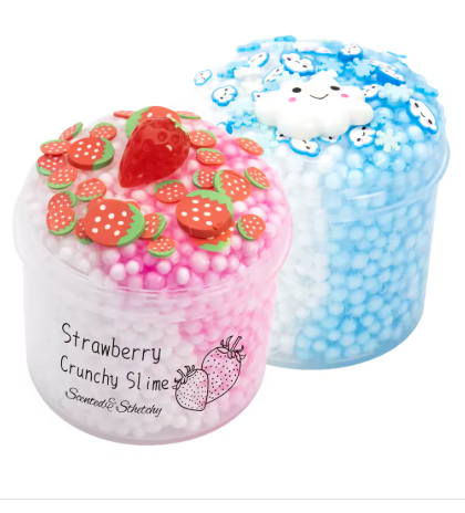 Strawberry Cloud Crunchy Slime Kit – Fluffigt och Crunchy Slime för Kreativ Lek