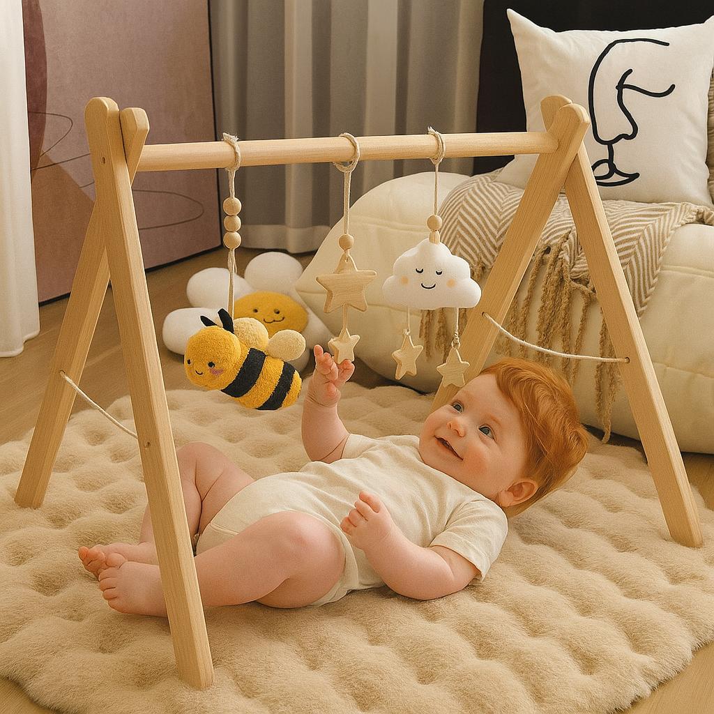 Rund Lekmatta 90x90 cm – Mjuk och Säker för Små Barn